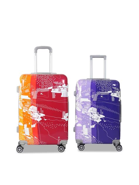 Buy Polo Class Set Of 2 Printed Hard Sided Trolley Suitcase Trolley