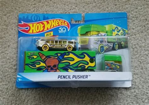 Hot Wheels Super Rigs PENCIL PUSHER Hauler Vehicle Truck School Bus