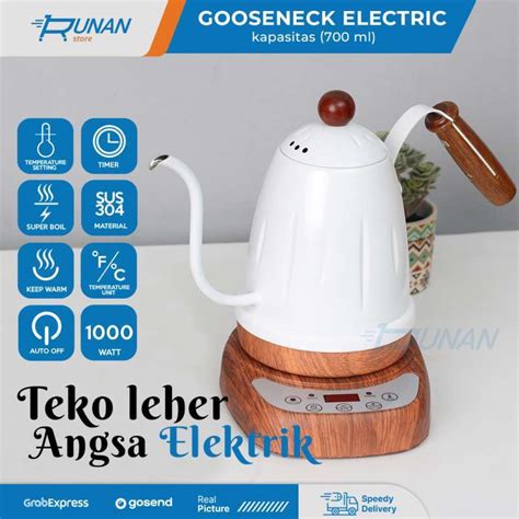 Jual Gooseneck Elektrik Teko Leher Angsa Listrik Electric Kettle Putih