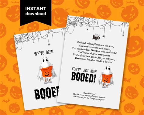 Youve Been Booed Printable For Halloween Game Sign Weve Been Booed Sign Boo Your Neighbours