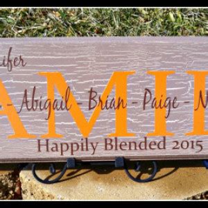 Blended family sign, family name sign, blended family wedding | aftcra