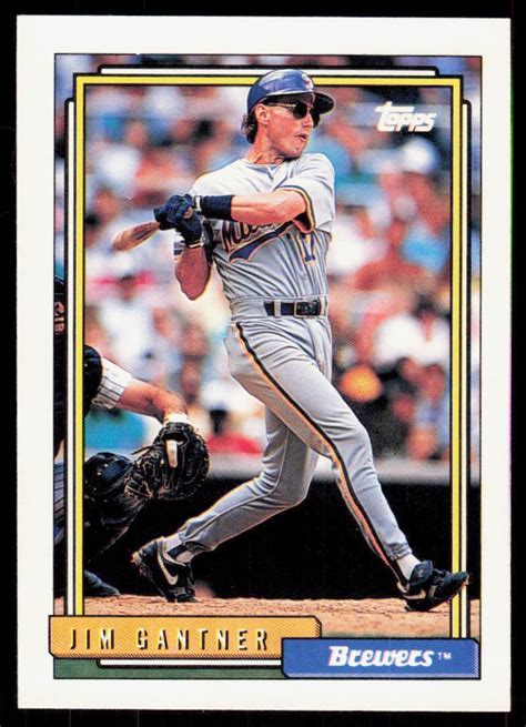 1992 Topps 248 Jim Gantner Milwaukee Brewers EBay