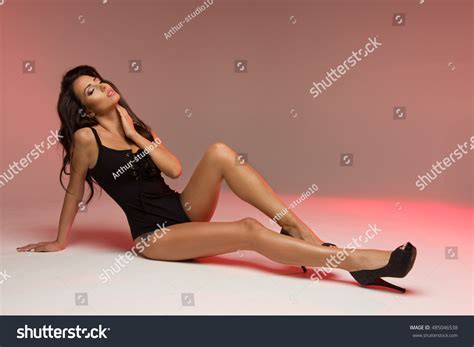 Sexy Stylish Brunette Woman Wearing Black Stock Photo Shutterstock
