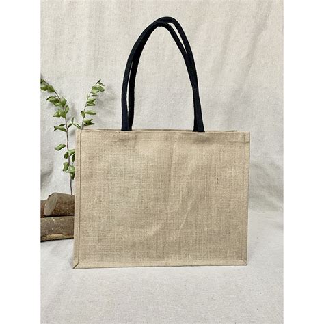 Bolsa Yute Laminado X X Cm Manilla Negra Ecostuff