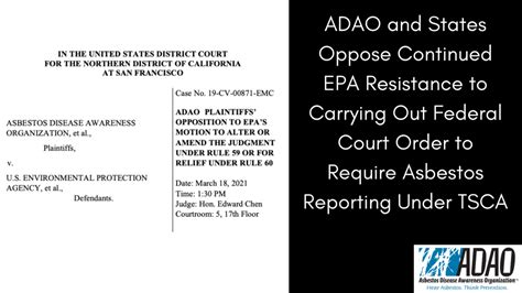 Adao And States Oppose Continued Epa Resistance To Carrying Out Federal