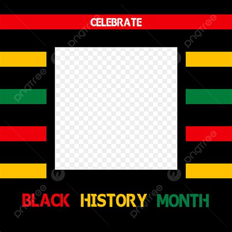 Black History Month PNG Picture, Black History Month Twibbon Striped Red Yellow Green Border ...