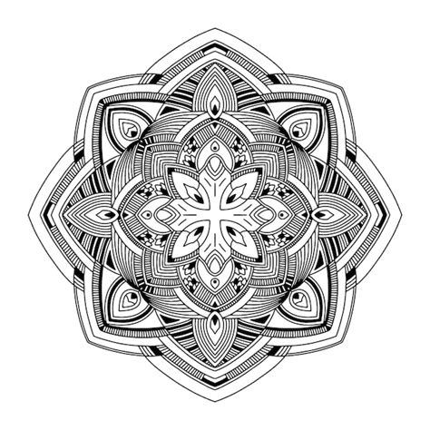 Mandala Abstrait Dessin à La Main Livre De Coloriage Pour Adultes