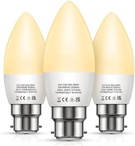 LOHAS LED B22 LED Candle Bulb Bayonet Cap 500LM 5 5W B22 Candle Light