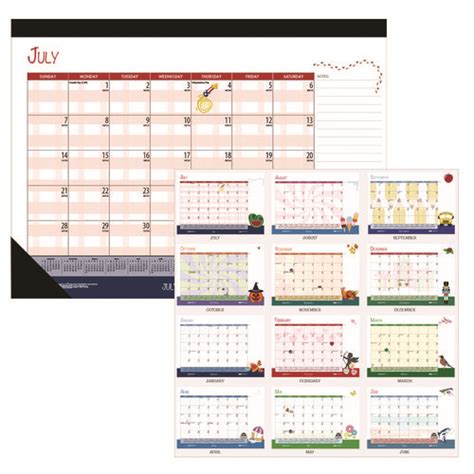 Academic Year Recycled Desk Pad Calendar Illustrated Seasons Artwork