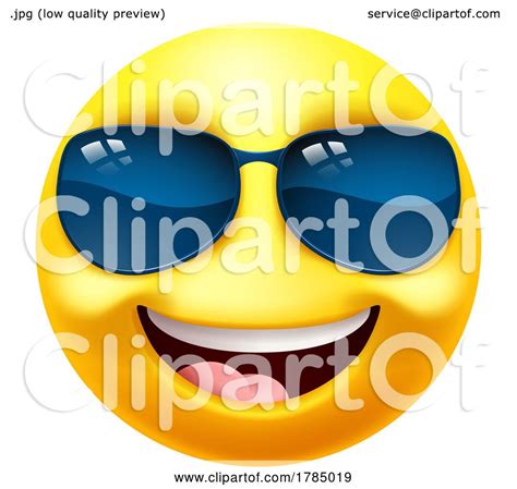 Emoji Emoticon Face In Sunglasses Cartoon Icon By AtStockIllustration