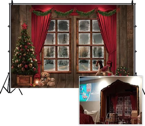 Leowefowa Christmas Tree Wood Floor Vinyl Backdrop Winter India Ubuy