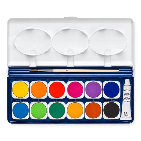 Tinta Aquarela Em Pastilha - Tinta Aquarela Em Pastilha Staedtler 12 Cores 888NC12 - Papelaria Criativa