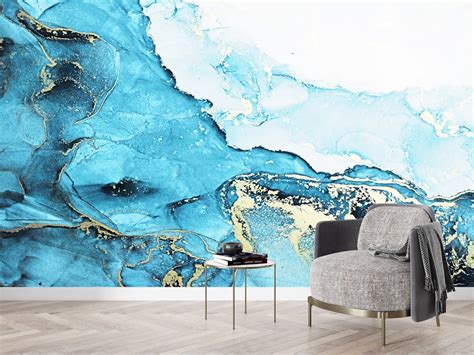 Marble Wallpaper 3d Origami Wall Covering T For The Home Blue