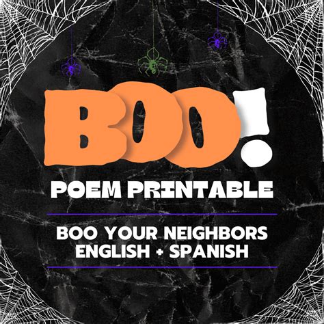 Youve Been Booed Poem For Your Neighbors Boo Poem Printable In 2022