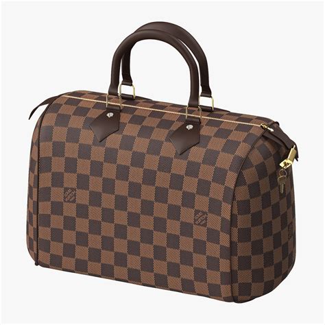 Louis Vuitton Speedy Bag Checker Brown 3d Model Cgtrader