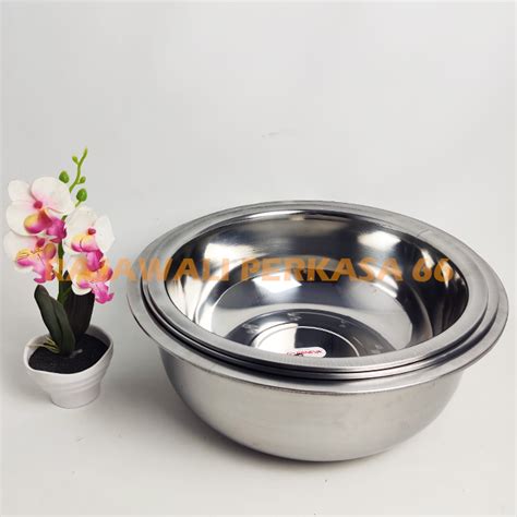 Baskom Jumbo Banget Stainless Steel Tebal Mangkok Mangkuk Bowl Stenlis