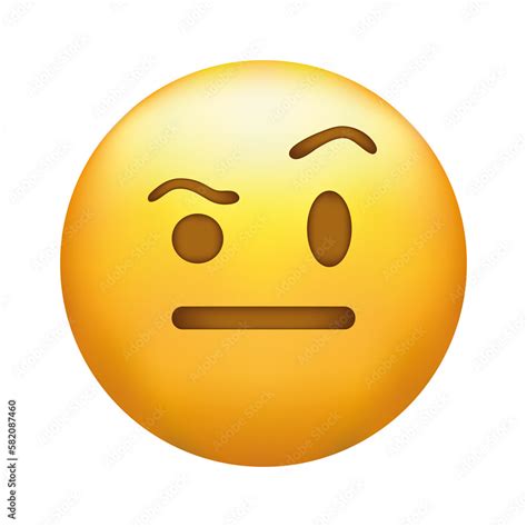 Raised Eyebrow Emoji Skeptical Emoticon Иллюстрация Stock Adobe Stock