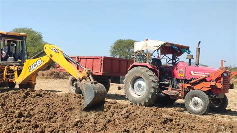 Jcb Dx Eco Xpert Loading Mud In Mahindra Di Sarpanch Full Loaded