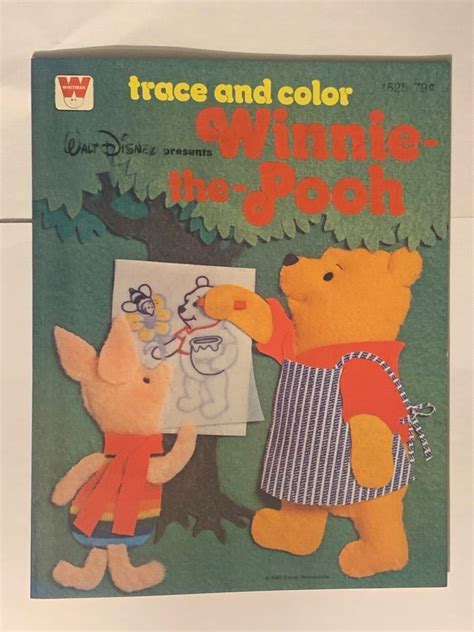 Vintage Winnie The Pooh Trace And Color Book Bobbs Merrill Company