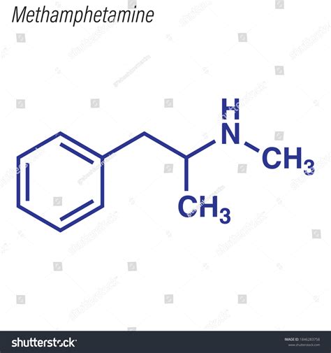 Skeletal Formula Of Methamphetamine Drug Royalty Free Stock Vector