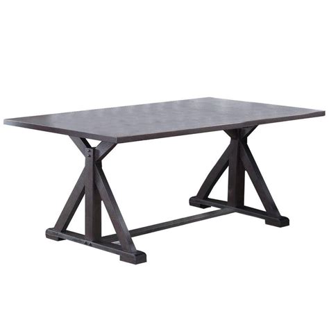 Benjara In Brown Wood Trestle Base Dining Table Seat Of Bm