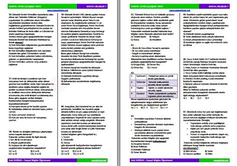 S N F Sosyal Bilgiler Kazan M Testleri Sosyal Bilgiler