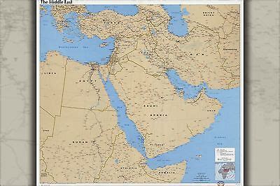 Poster, Many Sizes; Cia Map Of Middle East 1990 Iraq Iran Israel P3 | eBay