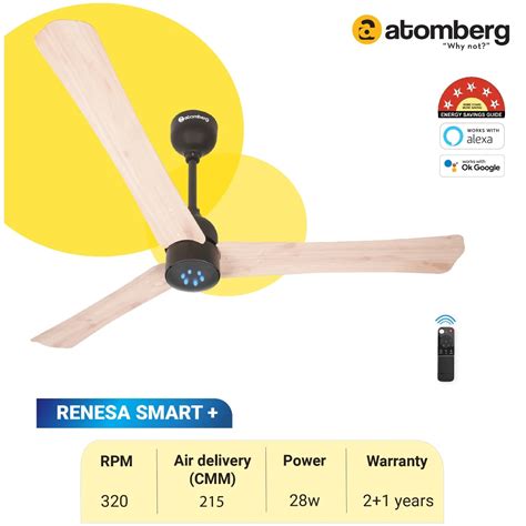 Atomberg Renesa Smart Ceiling Fan Pearl White Price In India Buy