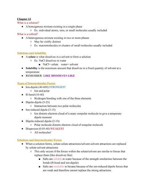 Chem Exam Study Guide General Chemistry Chapter What