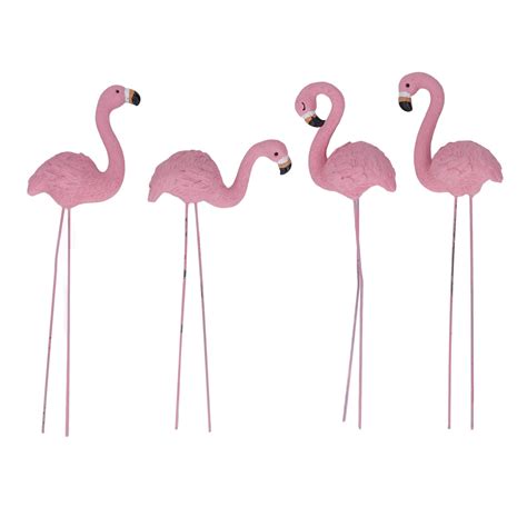 QANYEGN 4 Pcs Flamingo Garden Statue Flamingo Yard Outdoor Sculptures