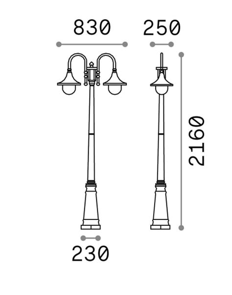 Czarna zewnętrzna lampa stojąca włoska latarnia ogrodowa Ideal Lux