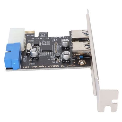 Fdit Carte PCI USB Carte D Extension USB3 0 2 Ports 19 Broches 4P PCI E