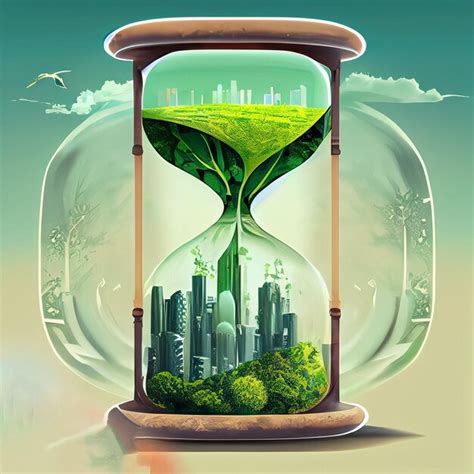 Premium Ai Image Ai Generated Illustration A Hourglass With Green Eco