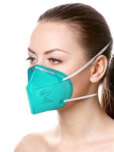 Byd Care Disposable N95 Respirator Face Masks Adult Size Teal Protective Box Of 20