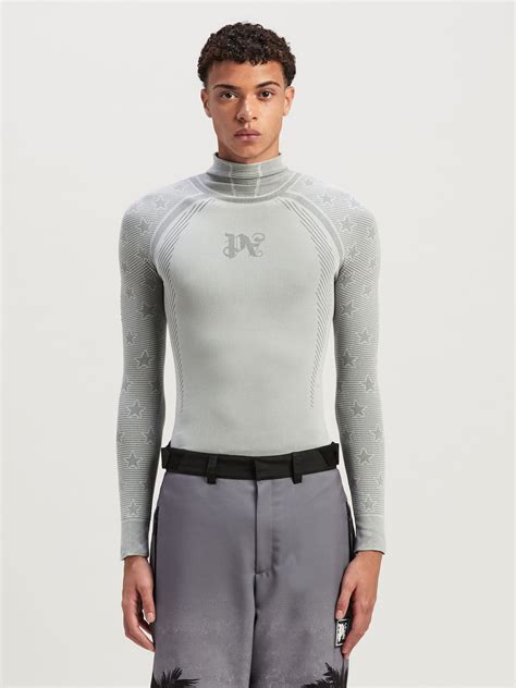 Monogram Baselayer Ski Top In Grey Palm Angels Official