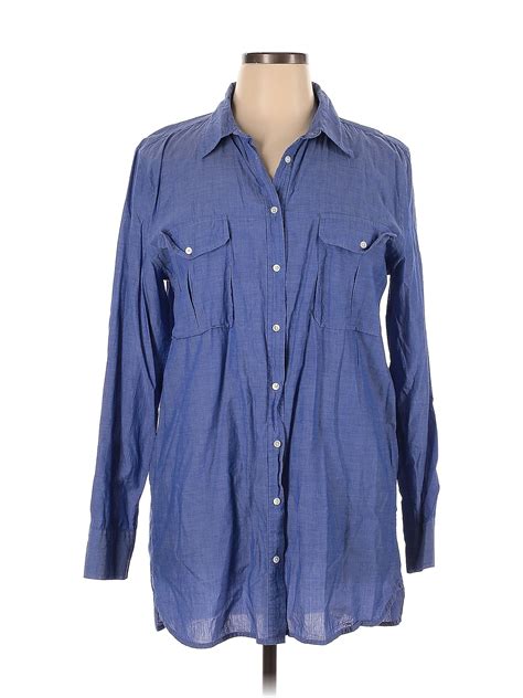 J Crew Blue Long Sleeve Button Down Shirt Size Xl 73 Off Thredup