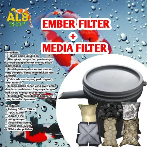 Ember Filter Tempat Media Filter Kolam Ikan Koi Lengkap Filter Mekanis