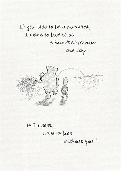 If You Live To Be One Hundred Pooh Quotes Classic Vintage Etsy