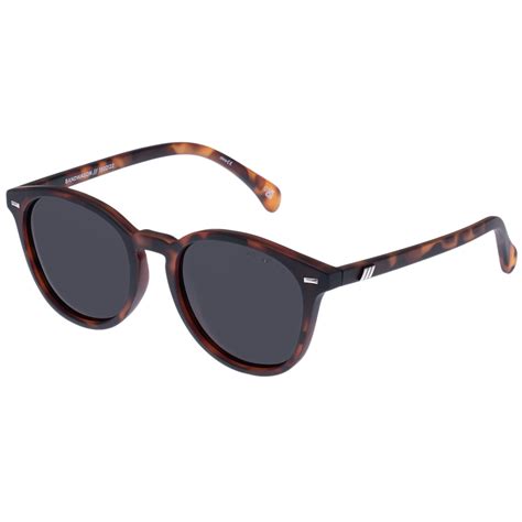 Bandwagon Matte Tortoise Shell Uni Sex Round Sunglasses Le Specs