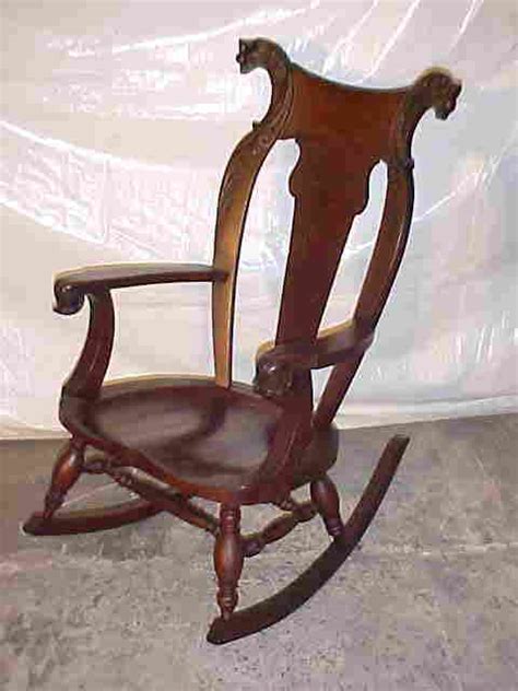 Victorian Lion Head Carved Mahogany Rocking Chair Feb 04 2012 Ken