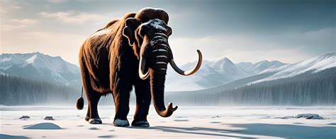 Premium Photo | Illustration of mammoth in Ice age landscape