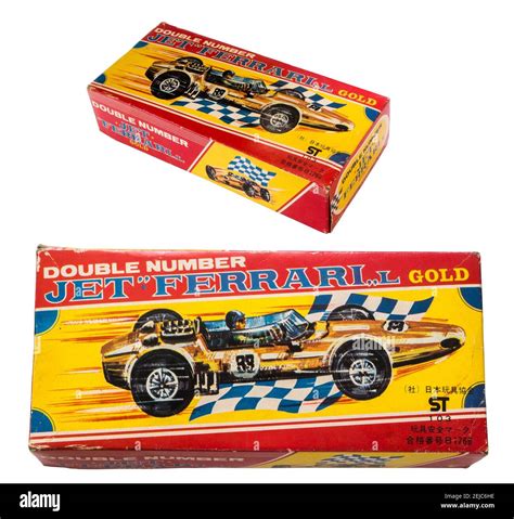 Vintage race car formula 1 toy box art Stock Photo - Alamy