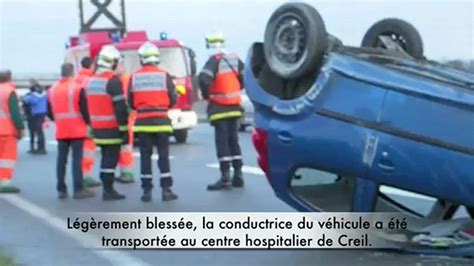 Neuilly sous Clermont spectaculaire accident sur la RD 1016 Vidéo