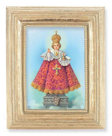 Gold Infant Of Prague X Print Under Glass