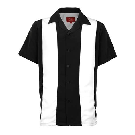 Mens Retro Charlie Sheen Two Tone Guayabera Bowling Shirt