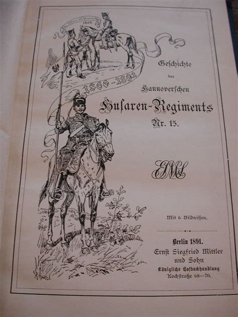 The History Of The Th Husaren Regiment Konigin Wilhelmina Der