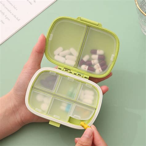 Travel Pills Organizer Compartments Portable Daily Pills Case Solid