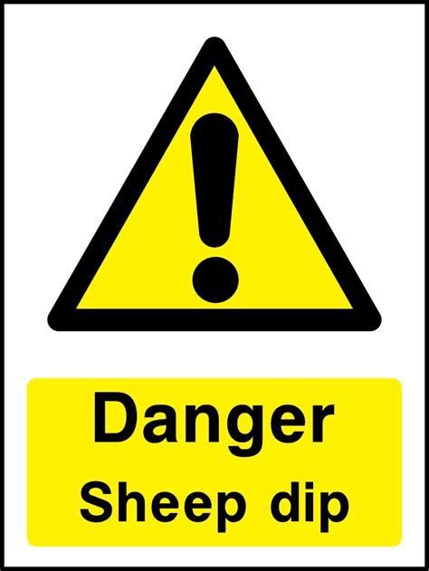 Danger Sheep Dip Sign Countryside Agriculture Warning We Do