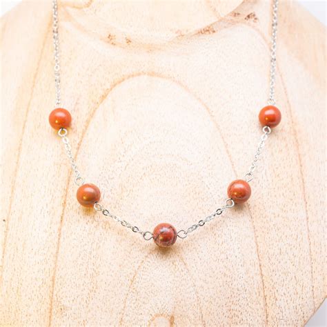 Collier Cassiop E En Jaspe Rouge Lithosmose