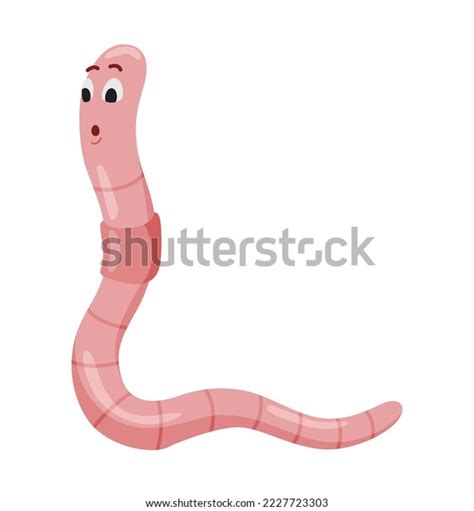 Funny Worm Pink Crawler Amazemented Earth Stock Vector Royalty Free